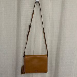 Wild West Unisex Camel Tan Artisan Leather Accordion Crossbody Bag Purse